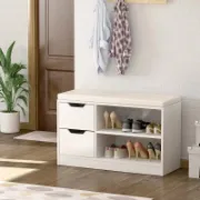 صورة تولا مقعد أحذية أبيض مع وحدة تخزين