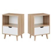Valya 1 - Drawer Nightstand in WhiteBeige