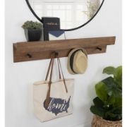 Creager Accent Wall Shelf Ledge with Hook - Naturals 