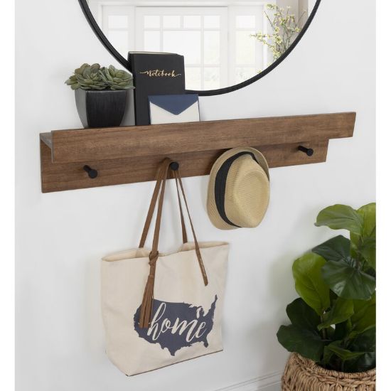 Creager Accent Wall Shelf Ledge with Hook - Naturals 