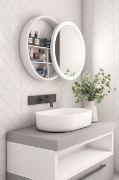 Picture of Aviana movable Round mirror with storage