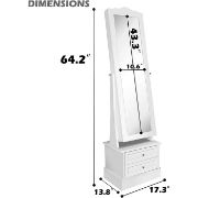 Picture of Rotana White Jewelry Armoire with Mirror