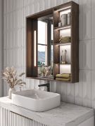 Picture of Cavena Led Mirror Cabinet With Shelves