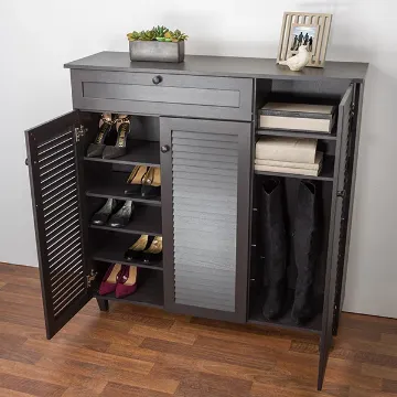Show details for Petir Shoe Storage Cabinet - Black Picture of Petir Shoe Storage Cabinet - Black