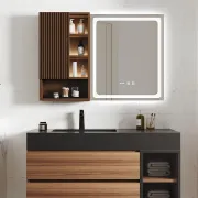 Picture of Julia lighted bathroom mirror with moving back storage