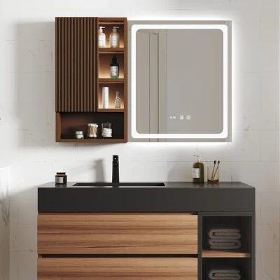Picture of Julia lighted bathroom mirror with moving back storage