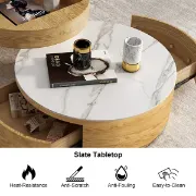 Picture of Doba coffee table natural wood with drawers