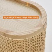Picture of Klay Rattan Nightstand with natural wood