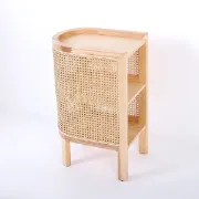 Picture of Klay Rattan Nightstand with natural wood