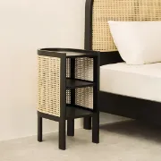 Picture of Klay Rattan Nightstand with natural wood