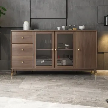 تفاصيل بوفيه حديث أتاشا خشب طبيعي مع أدراج ورفوف صورة بوفيه حديث أتاشا خشب طبيعي مع أدراج ورفوف