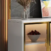 صورة بوفيه حديث خشب طبيعي مع أرجل معدن - كلامف