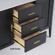صورة بوفيه حديث اسود مع ادراج وأبواب - ليسكو