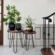 Picture of Harv Modern Natural wood Side table - Set of 2