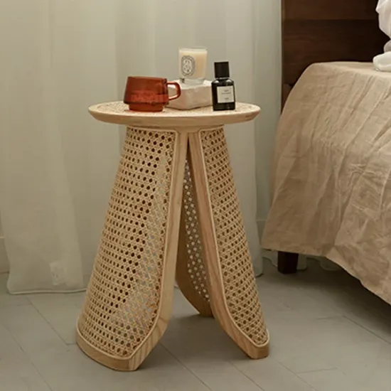 Picture of Cavy Rattan Side table with Natural wood