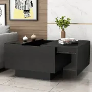 Picture of Stella Natural wood table with glass top - One Drawer