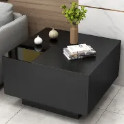 Picture of Stella Natural wood table with glass top - One Drawer