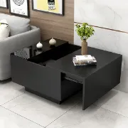 Picture of Stella Natural wood table with glass top - One Drawer