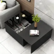 Picture of Stella Natural wood table with glass top - One Drawer