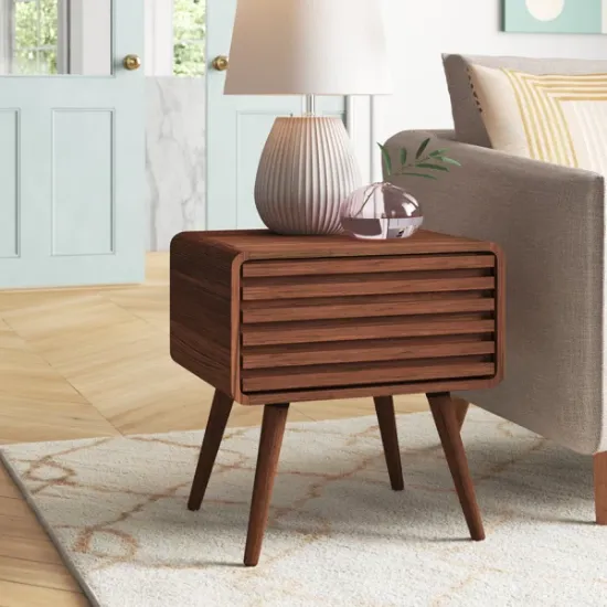 Picture of Birilian Natural Wood Side table - One drawer