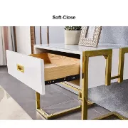 Picture of Jocise Modern White Side Table - One drawer