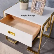 Picture of Jocise Modern White Side Table - One drawer