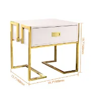Picture of Jocise Modern White Side Table - One drawer