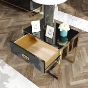 Picture of Jocise Modern White Side Table - One drawer