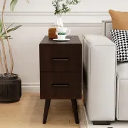 Picture of Monumo Natural Wood Side table  - 2 drawers