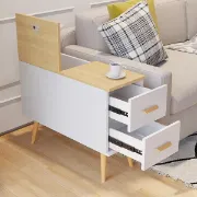 Picture of Monumo Natural Wood Side table  - 2 drawers