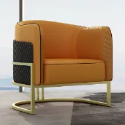 Picture of Metal chair leather - LAROCHE