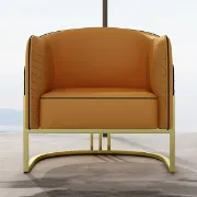 Picture of Metal chair leather - LAROCHE