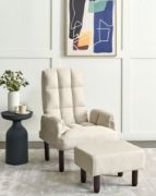 Picture of Oland Recliner chair made of linen and natural wood