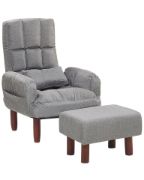 Picture of Oland Recliner chair made of linen and natural wood