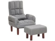 Picture of Oland Recliner chair made of linen and natural wood