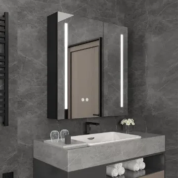 تفاصيل مرآة مضيئة مع مساحة تخزين - إليزيه صورة مرآة مضيئة مع مساحة تخزين - إليزيه
