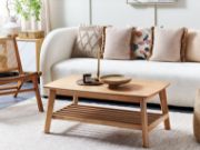 Picture of Lava Natural wood table with shelf