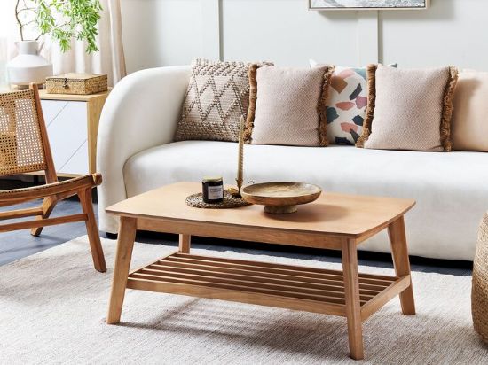 Picture of Lava Natural wood table with shelf