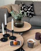 Picture of Alice Natural wood with Metal Coffee tables - Set of 3