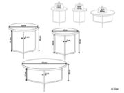 Picture of Alice Natural wood with Metal Coffee tables - Set of 3