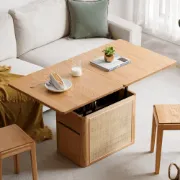 Picture of Perla Natural wood with Rattan Coffee table
