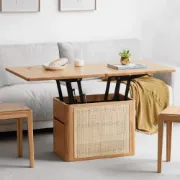 Picture of Perla Natural wood with Rattan Coffee table