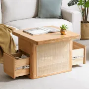 Picture of Perla Natural wood with Rattan Coffee table