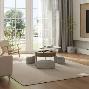 Picture of Spectram Multi-use coffee table made of natural wood with stainless legs