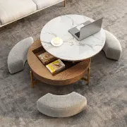 Picture of Spectram Multi-use coffee table made of natural wood with stainless legs