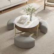 Picture of Spectram Multi-use coffee table made of natural wood with stainless legs