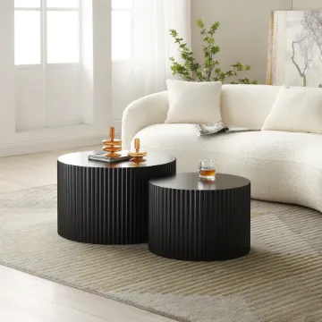 Show details for Avara Round Natural Wood Nesting Tables Picture of Avara Round Natural Wood Nesting Tables