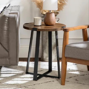 Show details for Barnett Round Metal Side Table Picture of Barnett Round Metal Side Table