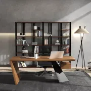 Picture of Zekar – Natural Wood Accent Desk with Handcrafted Knot-Inspired Top