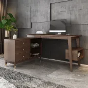Picture of Jenivy Desk Natural wood with storage